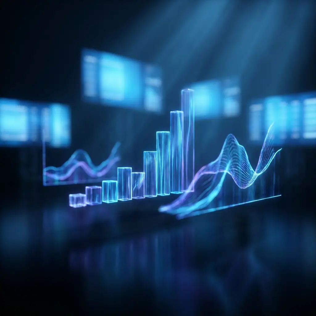 Concepto de publicidad digital de performance con gráficas y creativos brillantes
