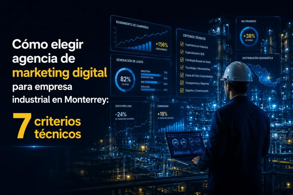 Cómo elegir agencia de marketing digital industrial en Monterrey: 7 criterios técnicos 2026